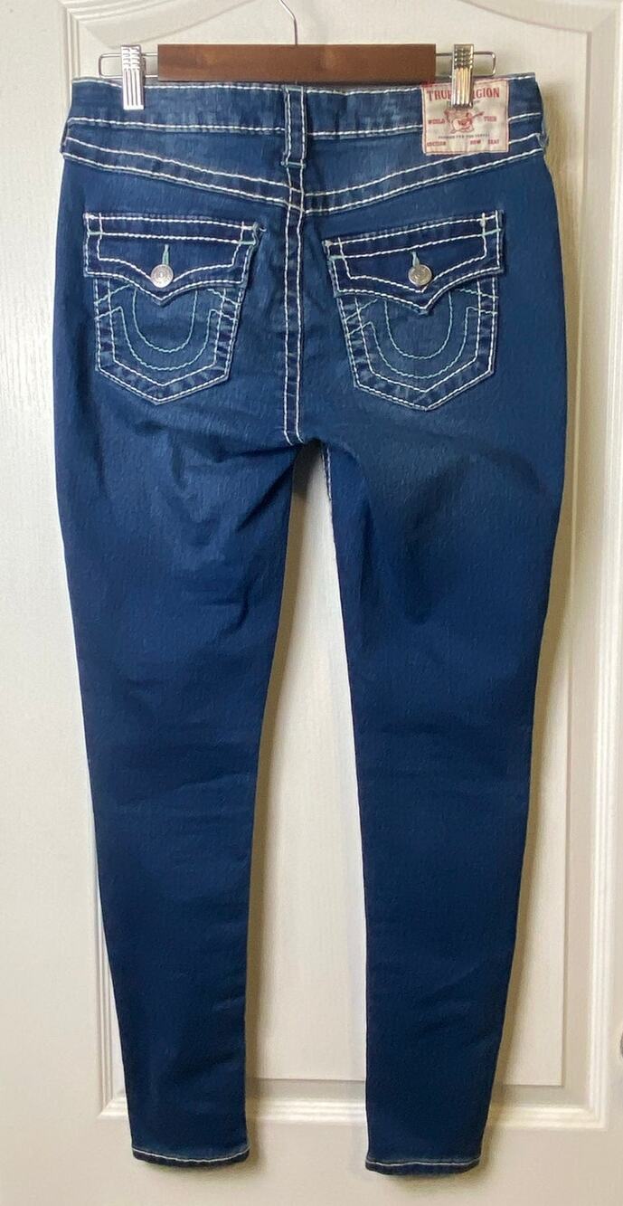 True Religion Jenny Curvy Mid-Rise Super Skinny Jeans Women's Size 29